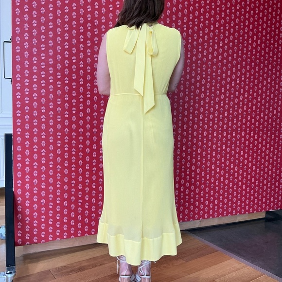 Elegant Yellow Sleeveless Dress - Picture 3 of 4
